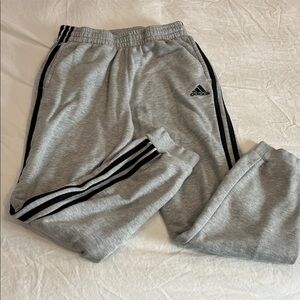 Adidas Gray Joggers with Black Accents